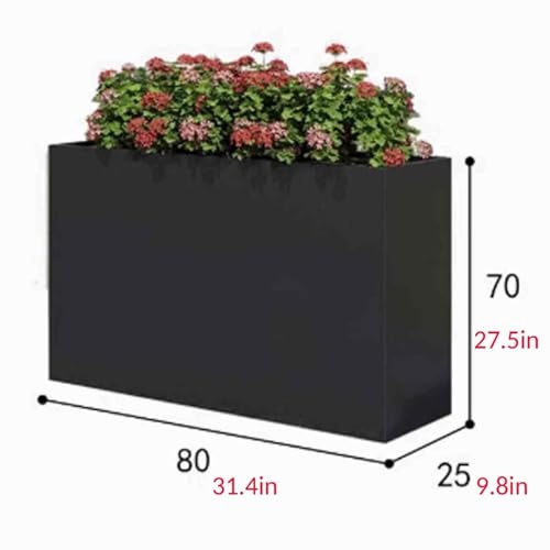 Rechteck Pflanzgefäß aus verzinktem Stahl – robust & wetterfest für Terrasse/Veranda, keine Montage nötig