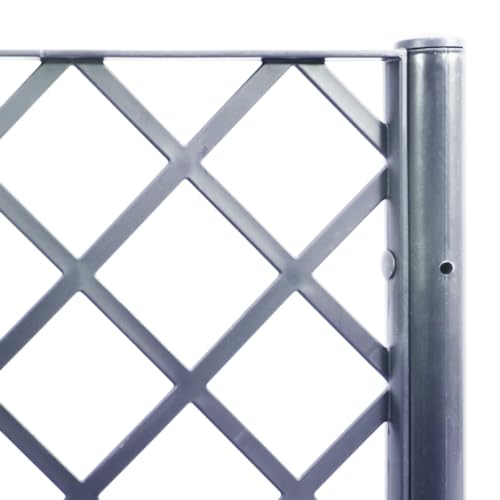 Pflanzkübel mit Rankgitter – 200×160×142 cm, großer Blumenkasten Grau für Garten, Terrasse & Kletterpflanzen