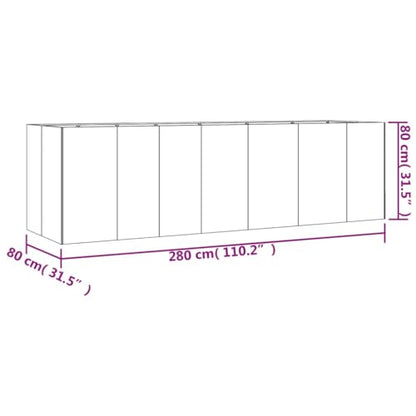 AUVYI Metall Hochbeet Pflanzkübel – Rost-Optik, Gartenbeet für Gemüse & Kräuter, 280×80×80 cm Indoor/Outdoor