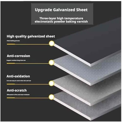 Rechteck Pflanzgefäß aus verzinktem Stahl – robust & wetterfest für Terrasse/Veranda, keine Montage nötig