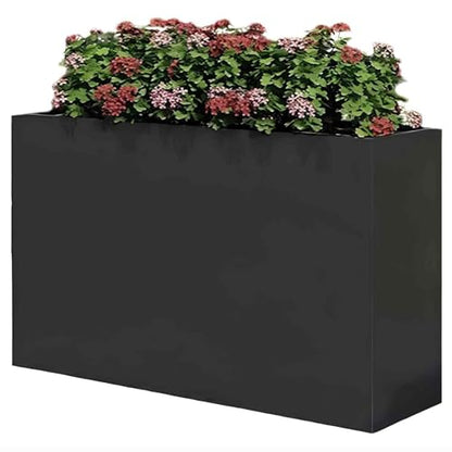 Rechteck Pflanzgefäß aus verzinktem Stahl – robust & wetterfest für Terrasse/Veranda, keine Montage nötig