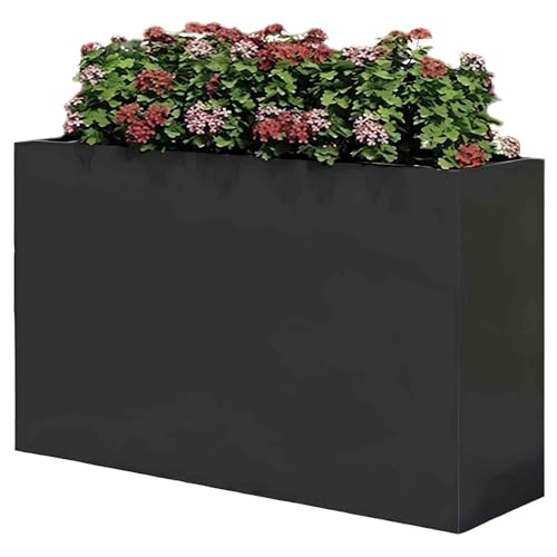 Rechteck Pflanzgefäß aus verzinktem Stahl – robust & wetterfest für Terrasse/Veranda, keine Montage nötig