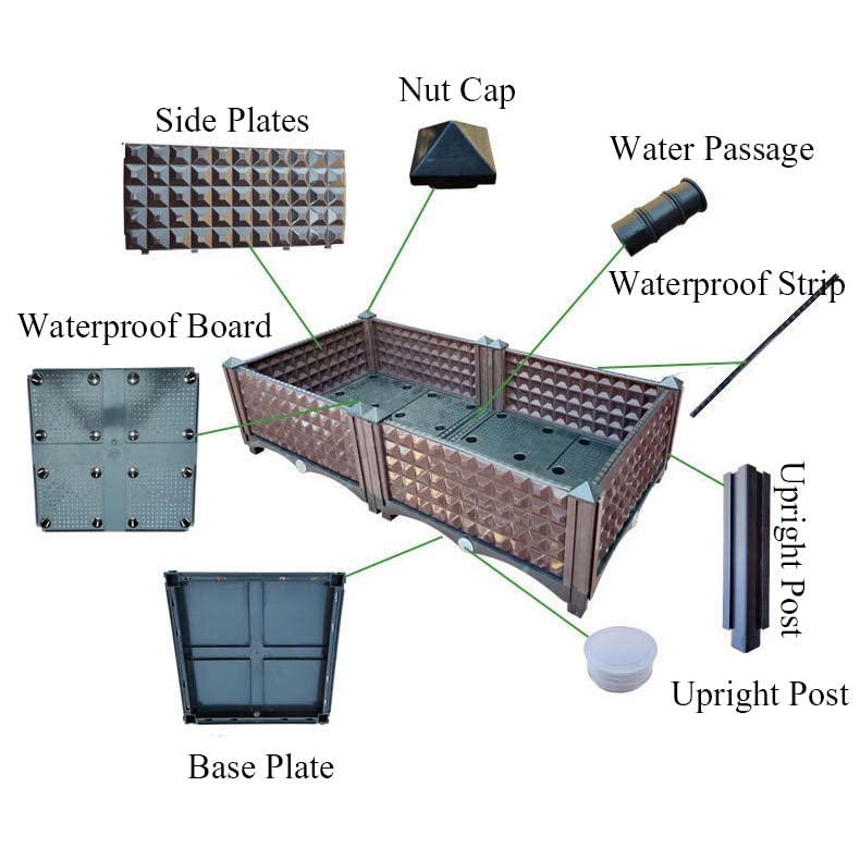 Hoher Blumenkasten für draußen – Anthrazit Pflanzbeet für Balkon & Terrasse, flexibel aufstellbar, modern