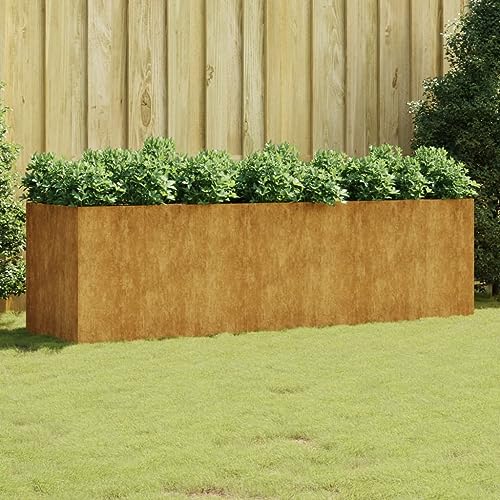 AUVYI Metall Hochbeet Pflanzkübel – Rost-Optik, Gartenbeet für Gemüse & Kräuter, 280×80×80 cm Indoor/Outdoor