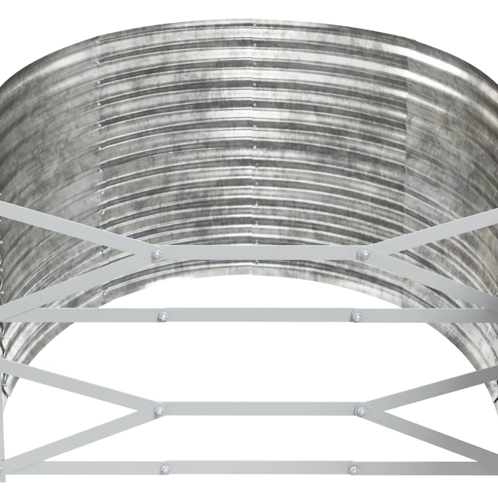 XXL Hochbeet Pflanzkasten Silber Metall – 322×100×68 cm, erhöhtes Gartenbeet für Gemüse & Blumen, robust