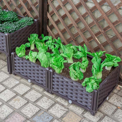 Hoher Blumenkasten für draußen – Anthrazit Pflanzbeet für Balkon & Terrasse, flexibel aufstellbar, modern