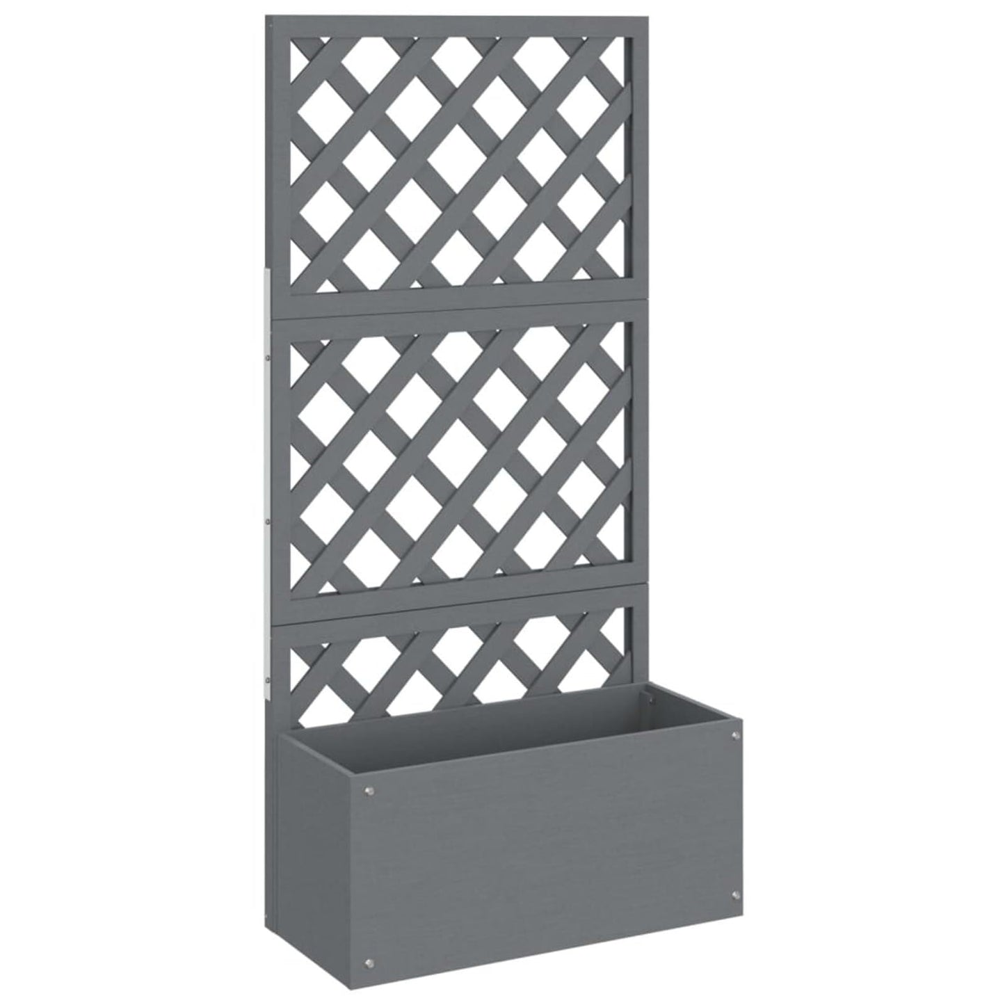 2er Set Hochbeet mit Spalier – vertikaler Pflanzkasten Grau 65×33×135 cm für Kletterpflanzen, Blumen & Gemüse