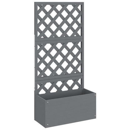 2er Set Hochbeet mit Spalier – vertikaler Pflanzkasten Grau 65×33×135 cm für Kletterpflanzen, Blumen & Gemüse