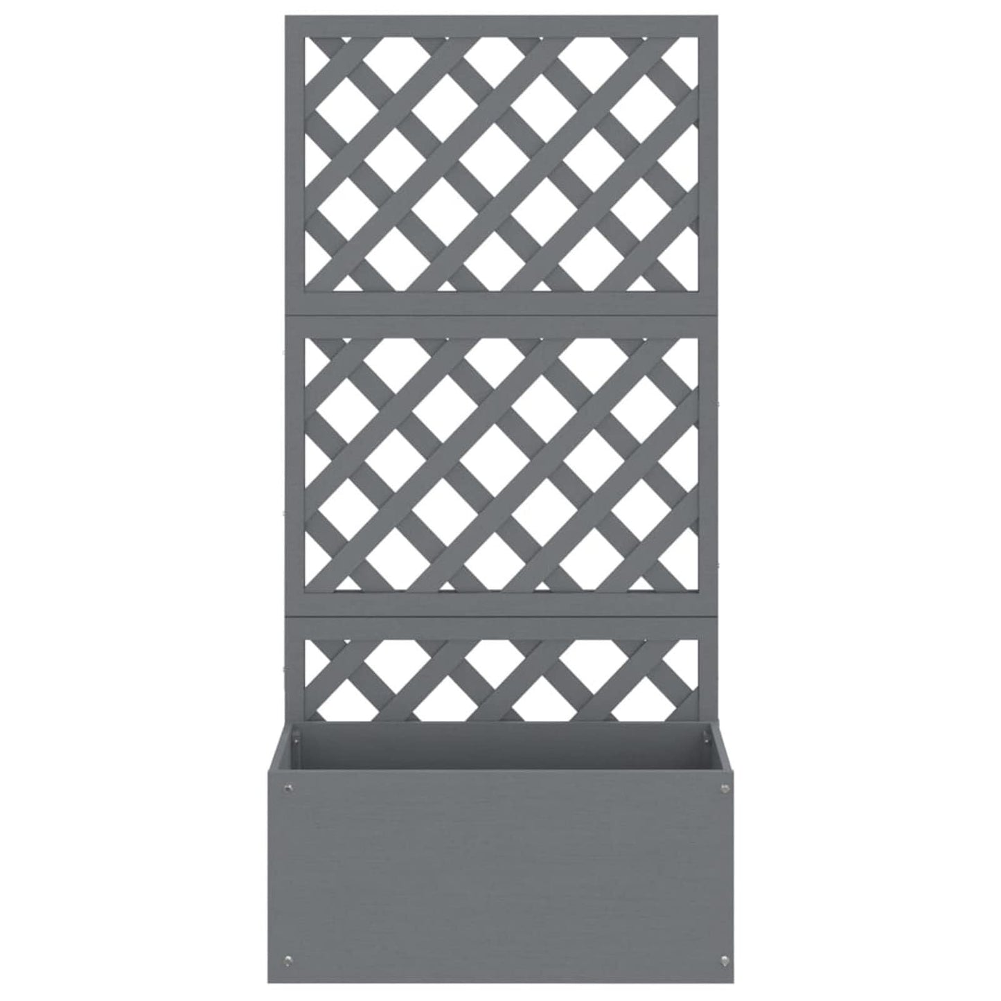 2er Set Hochbeet mit Spalier – vertikaler Pflanzkasten Grau 65×33×135 cm für Kletterpflanzen, Blumen & Gemüse
