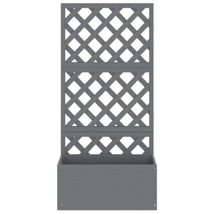 2er Set Hochbeet mit Spalier – vertikaler Pflanzkasten Grau 65×33×135 cm für Kletterpflanzen, Blumen & Gemüse