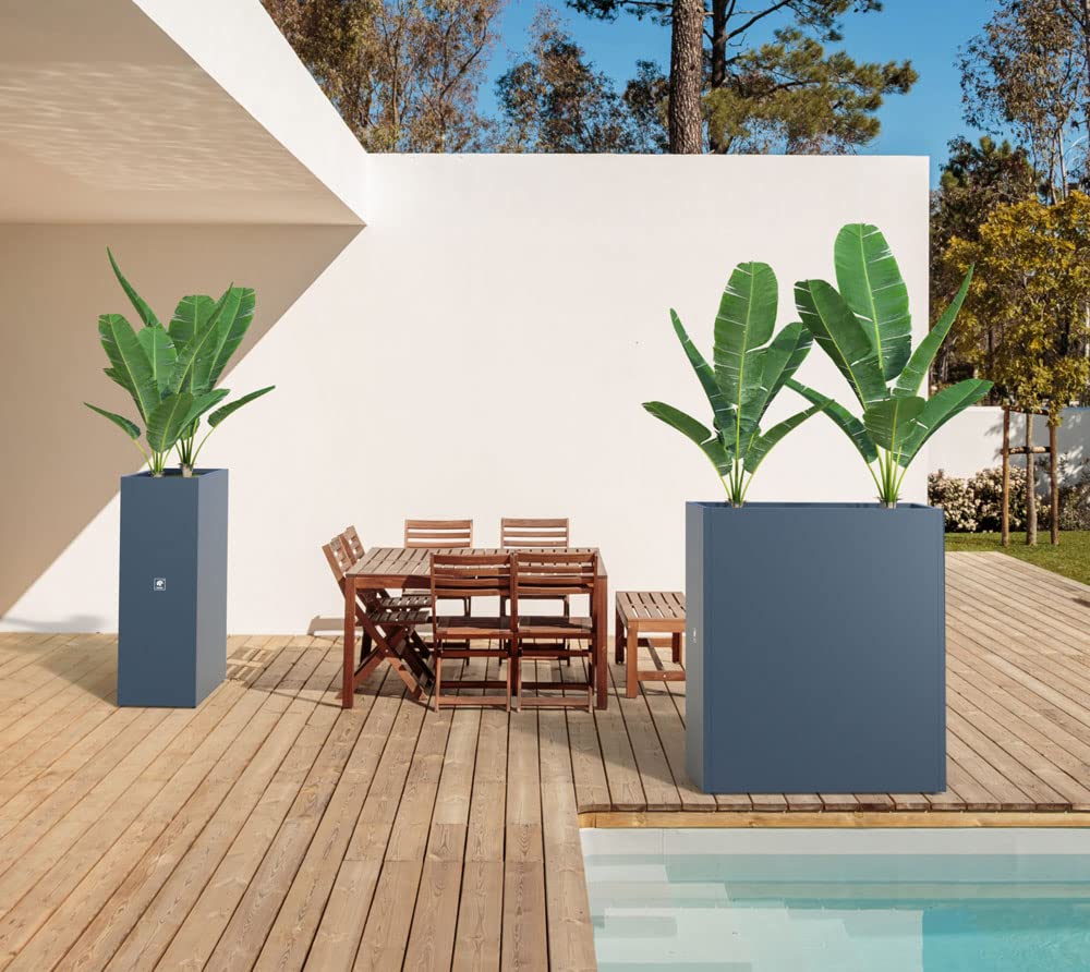 Metall Blumenkasten 100×40×115 cm – Anthrazit Pflanzkübel für Garten & Terrasse, ideal für Kräuter & Blumen