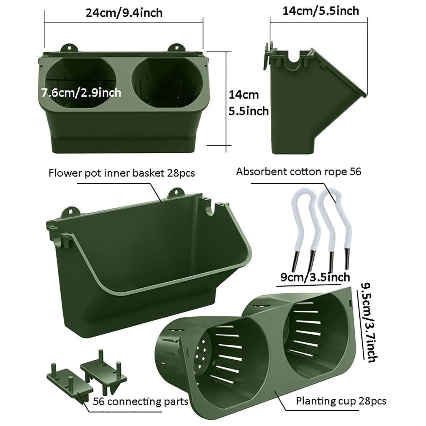 Vertikales Wand-Pflanzsystem mit Selbstbewässerung – stapelbar, Innen & Außen, moderne Pflanzenwand