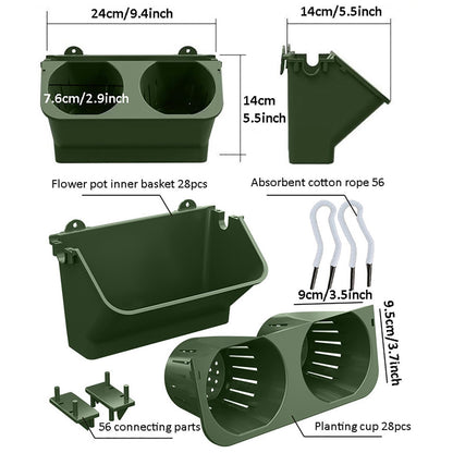 Vertikales Wand-Pflanzsystem mit Selbstbewässerung – stapelbar, Innen & Außen, moderne Pflanzenwand