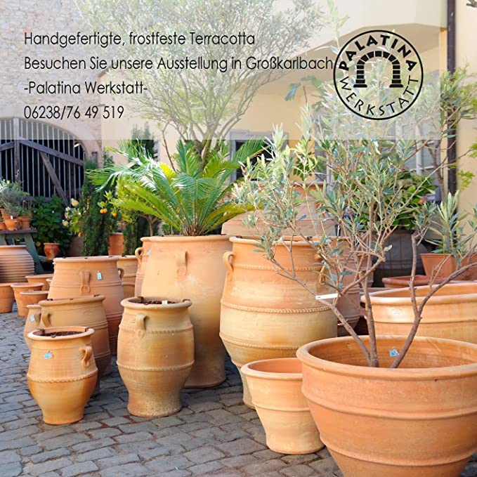 Terracotta Amphore Pflanzkübel 70 cm – handgefertigt, winterfest, dekorativer Pflanztopf für Innen & Außen