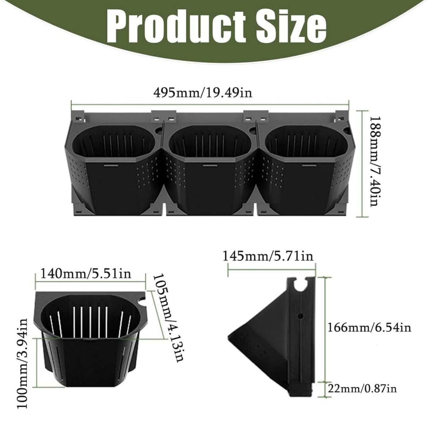 36er Wand-Pflanzkasten Set mit Selbstbewässerung – Outdoor/Indoor, hängende Pflanzwand für Blumen & Kräuter