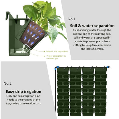 Vertikales Wand-Pflanzsystem mit Selbstbewässerung – stapelbar, Innen & Außen, moderne Pflanzenwand