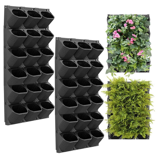 36er Wand-Pflanzkasten Set mit Selbstbewässerung – Outdoor/Indoor, hängende Pflanzwand für Blumen & Kräuter