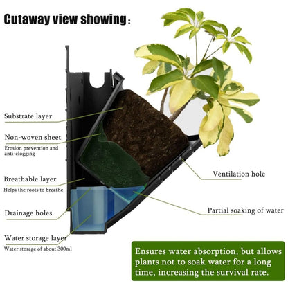 36er Wand-Pflanzkasten Set mit Selbstbewässerung – Outdoor/Indoor, hängende Pflanzwand für Blumen & Kräuter