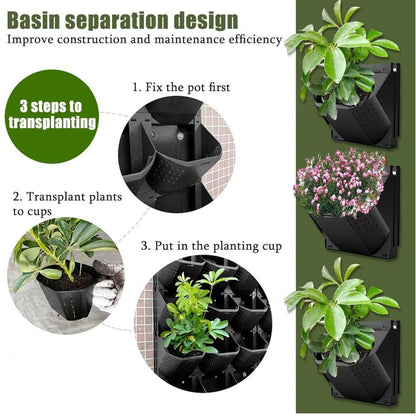 36er Wand-Pflanzkasten Set mit Selbstbewässerung – Outdoor/Indoor, hängende Pflanzwand für Blumen & Kräuter