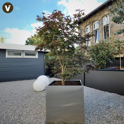Edelstahl Pflanzkübel 60×60×60 cm – wetterfest & frostsicher, modernes Design für Garten & Terrasse