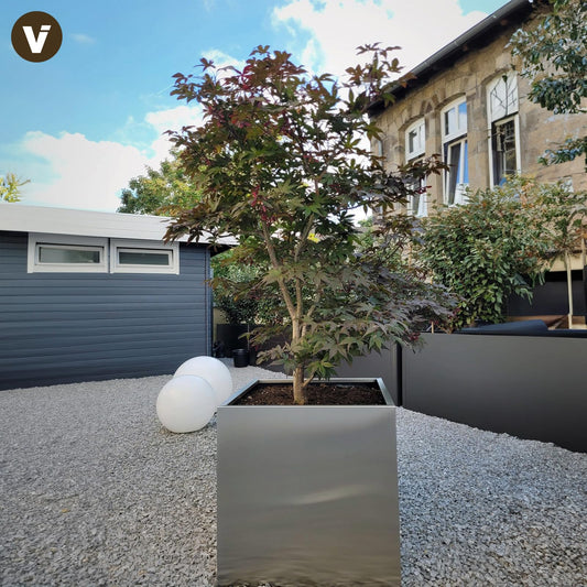 Edelstahl Pflanzkübel 60×60×60 cm – wetterfest & frostsicher, modernes Design für Garten & Terrasse