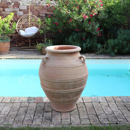 Terracotta Amphore Pflanzkübel 70 cm – handgefertigt, winterfest, dekorativer Pflanztopf für Innen & Außen