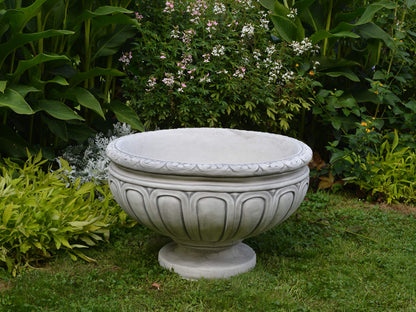 Massive Pflanzschale aus Steinguss – 110 L, 49 cm hoch, frostsicher & wetterfest, Garten Pflanzgefäß