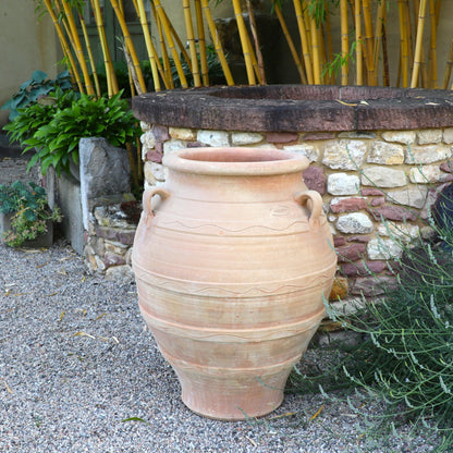 Terracotta Amphore Pflanzkübel 70 cm – handgefertigt, winterfest, dekorativer Pflanztopf für Innen & Außen